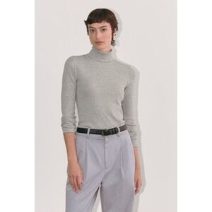 Everlane Cashmere Turtleneck Womens Sez XS Heather Gray Knit Long Sleeve Classic
